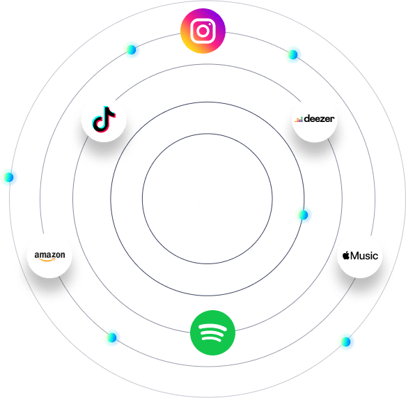 Vibeable logo with streaming services around it